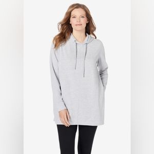 Gray Pleat-Back Swing Sweatshirt 2X